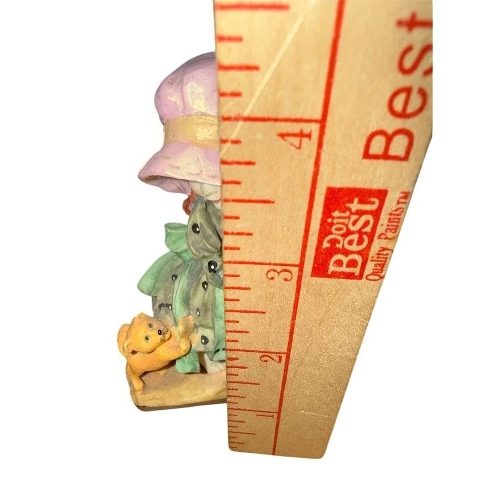 Vintage Sarah Kay‎ Take Me Along Girl with Cat Figurine Hand-Painted 4.5 in
